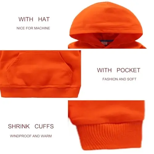 RUIBETYHUA Baby Kids Boy Girl Solid Casual Pocket Hoodie Sweatershirt Long Sleeve Pullover Tops 1-6T - 3