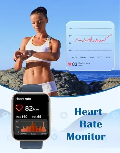 RUIMEN Smart Watches for Women Men (Answer/Make Calls) Compatible with iPhone/Android Phones, 1.85