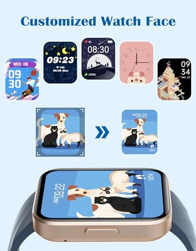 RUIMEN Smart Watches for Women Men (Answer/Make Calls) Compatible with iPhone/Android Phones, 1.85