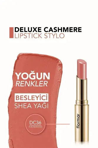 Ruj - Deluxe CasModazoneere Lipstick No: 36-DC36 NATURAL ROSEWOOD - 4