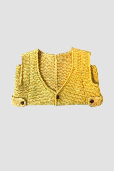 - Rukiye 7294 El Örgüsü Erkek Çocuk Yelek 9 Yaş - Sarı - Modazone (1)