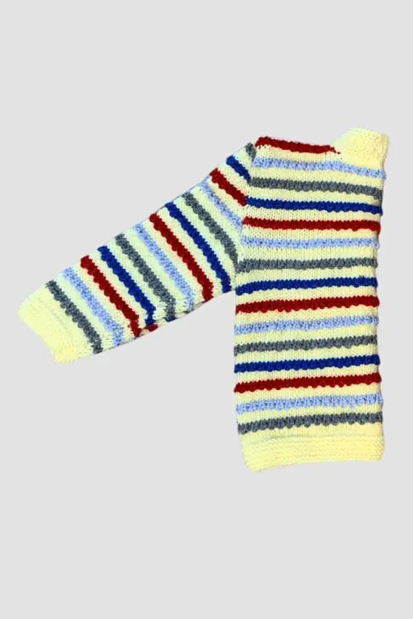 Rukiye 7294 Hand-Knit Striped Boys' Cardigan 3 Years / Colorful - 3