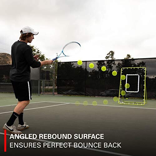 Rukket Tennis Practice Rebounder Net, 4x6 Rebound Wall for Tennis & Racquet Sports Ball, Portable Backboard for Indoor & Outdoor Training - 7