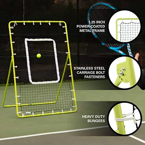 Rukket Tennis Practice Rebounder Net, 4x6 Rebound Wall for Tennis & Racquet Sports Ball, Portable Backboard for Indoor & Outdoor Training - 5