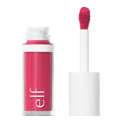 румяна e.l.f. Camo Liquid Blush, стойкие жидкие румяна с высокой концентрацией пигментов, создают мягкое, сияющее покрытие, веганские и не тестируются на животных, оттенок Comin' In Hot Pink - 1