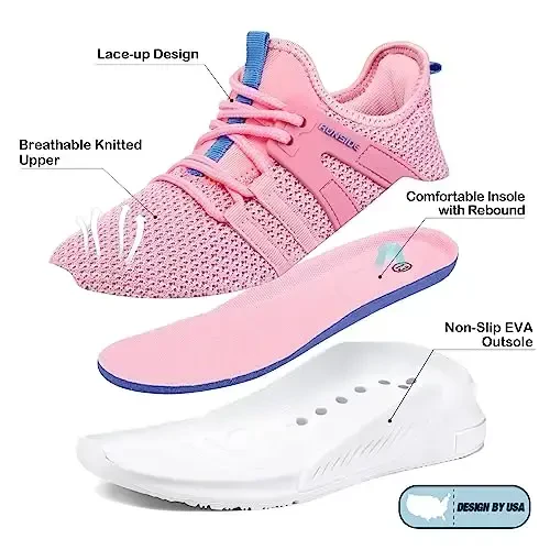 RUNSIDE Boys Girls Tennis Shoes Kids Lightweight Breathable Sneakers Lace-up Running Athletic Shoes for Toddler/Little Kid/Big Kid - 4