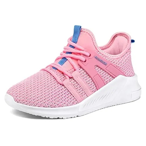RUNSIDE Boys Girls Tennis Shoes Kids Lightweight Breathable Sneakers Lace-up Running Athletic Shoes for Toddler/Little Kid/Big Kid 