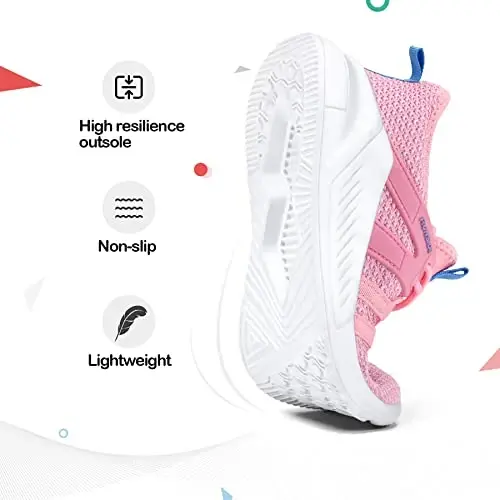 RUNSIDE Boys Girls Tennis Shoes Kids Lightweight Breathable Sneakers Lace-up Running Athletic Shoes for Toddler/Little Kid/Big Kid - 3
