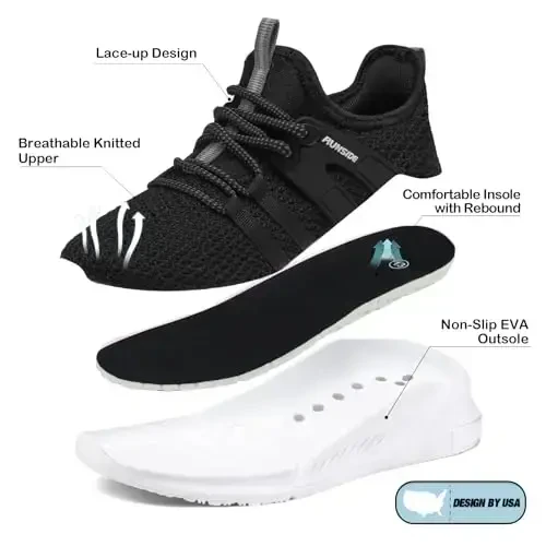 RUNSIDE Boys Girls Tennis Shoes Kids Lightweight Breathable Sneakers Lace-up Running Athletic Shoes for Toddler/Little Kid/Big Kid - 4