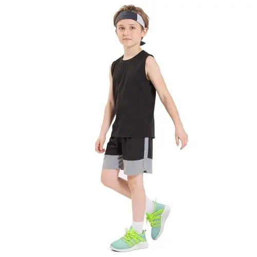 RUNSIDE Boys Girls Tennis Shoes Kids Lightweight Breathable Sneakers Lace-up Running Athletic Shoes for Toddler/Little Kid/Big Kid - 8