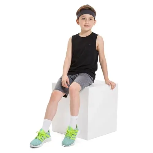 RUNSIDE Boys Girls Tennis Shoes Kids Lightweight Breathable Sneakers Lace-up Running Athletic Shoes for Toddler/Little Kid/Big Kid - 7
