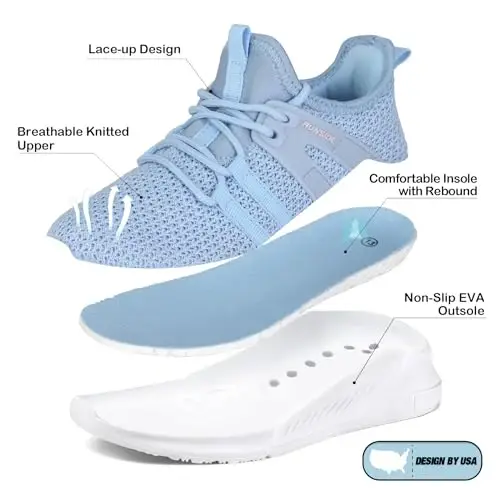 RUNSIDE Boys Girls Tennis Shoes Kids Lightweight Breathable Sneakers Lace-up Running Athletic Shoes for Toddler/Little Kid/Big Kid - 4