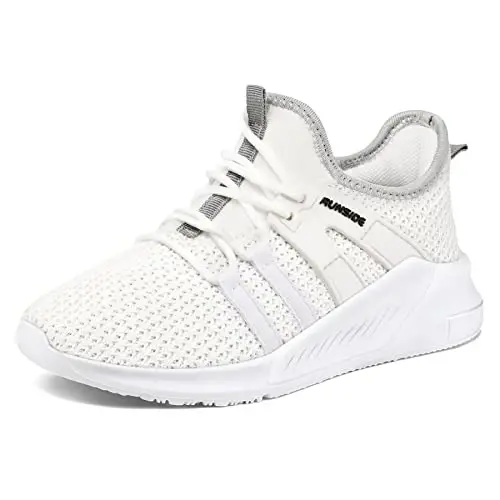 RUNSIDE Boys Girls Tennis Shoes Kids Lightweight Breathable Sneakers Lace-up Running Athletic Shoes for Toddler/Little Kid/Big Kid 