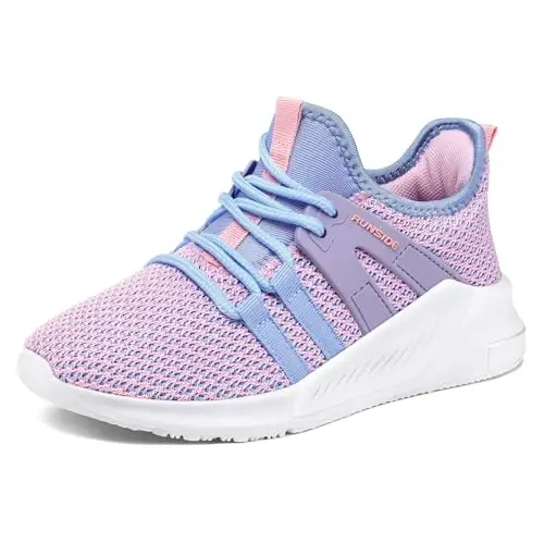 RUNSIDE Boys Girls Tennis Shoes Kids Lightweight Breathable Sneakers Lace-up Running Athletic Shoes for Toddler/Little Kid/Big Kid 
