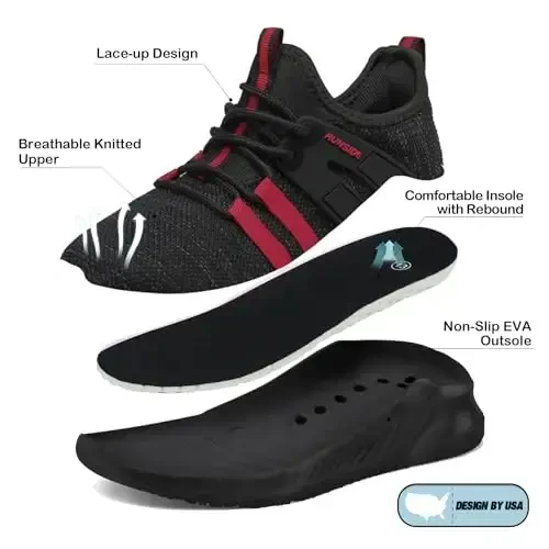 RUNSIDE Boys Girls Tennis Shoes Kids Lightweight Breathable Sneakers Lace-up Running Athletic Shoes for Toddler/Little Kid/Big Kid - 4