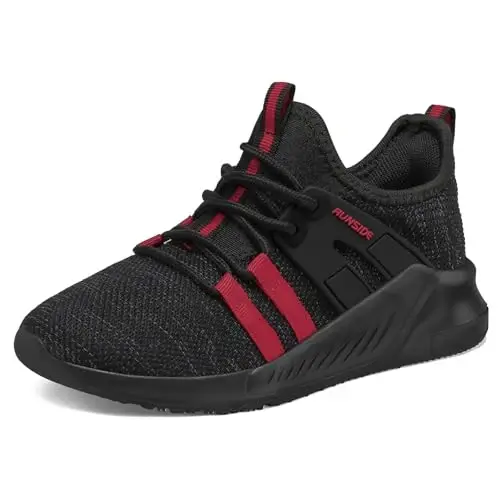 RUNSIDE Boys Girls Tennis Shoes Kids Lightweight Breathable Sneakers Lace-up Running Athletic Shoes for Toddler/Little Kid/Big Kid 