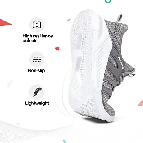 RUNSIDE Boys Girls Tennis Shoes Kids Lightweight Breathable Sneakers Lace-up Running Athletic Shoes for Toddler/Little Kid/Big Kid - 3