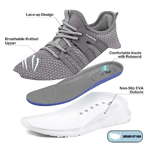 RUNSIDE Boys Girls Tennis Shoes Kids Lightweight Breathable Sneakers Lace-up Running Athletic Shoes for Toddler/Little Kid/Big Kid - 4