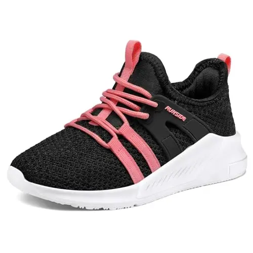 RUNSIDE Boys Girls Tennis Shoes Kids Lightweight Breathable Sneakers Lace-up Running Athletic Shoes for Toddler/Little Kid/Big Kid 