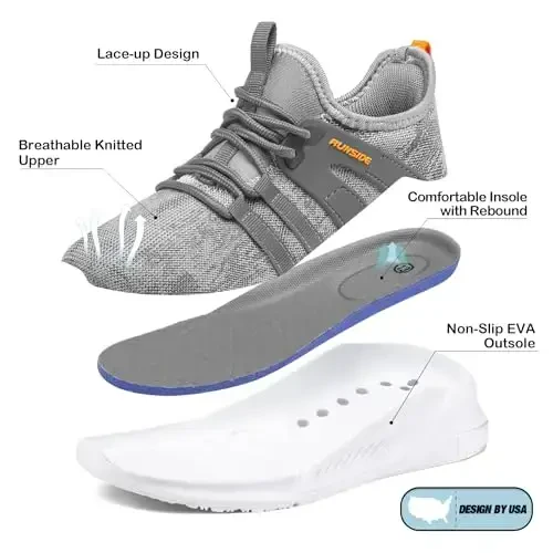 RUNSIDE Boys Girls Tennis Shoes Kids Lightweight Breathable Sneakers Lace-up Running Athletic Shoes for Toddler/Little Kid/Big Kid - 4