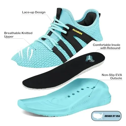 RUNSIDE Boys Girls Tennis Shoes Kids Lightweight Breathable Sneakers Lace-up Running Athletic Shoes for Toddler/Little Kid/Big Kid - 4