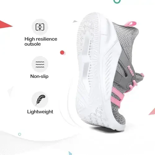 RUNSIDE Boys Girls Tennis Shoes Kids Lightweight Breathable Sneakers Lace-up Running Athletic Shoes for Toddler/Little Kid/Big Kid - 3