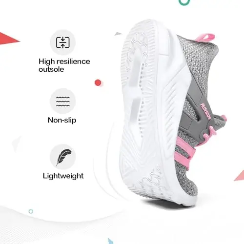 RUNSIDE Boys Girls Tennis Shoes Kids Lightweight Breathable Sneakers Lace-up Running Athletic Shoes for Toddler/Little Kid/Big Kid - 3