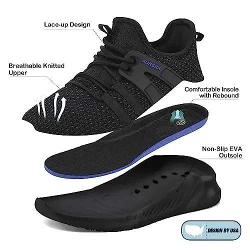 RUNSIDE Boys Girls Tennis Shoes Kids Lightweight Breathable Sneakers Lace-up Running Athletic Shoes for Toddler/Little Kid/Big Kid - 7