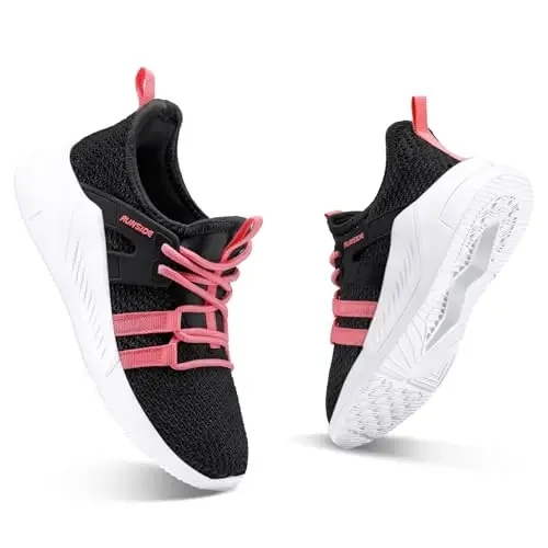 RUNSIDE Boys Girls Tennis Shoes Kids Lightweight Breathable Sneakers Lace-up Running Athletic Shoes for Toddler/Little Kid/Big Kid - 2