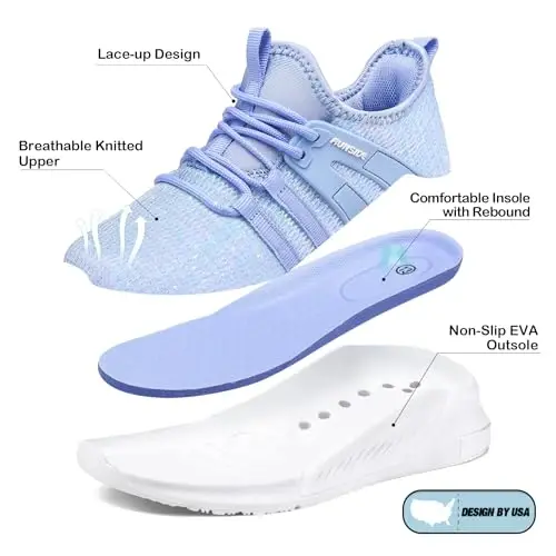 RUNSIDE Boys Girls Tennis Shoes Kids Lightweight Breathable Sneakers Lace-up Running Athletic Shoes for Toddler/Little Kid/Big Kid - 4