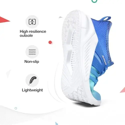 RUNSIDE Boys Girls Tennis Shoes Kids Lightweight Breathable Sneakers Lace-up Running Athletic Shoes for Toddler/Little Kid/Big Kid - 3