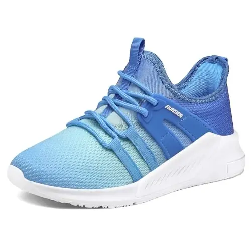 RUNSIDE Boys Girls Tennis Shoes Kids Lightweight Breathable Sneakers Lace-up Running Athletic Shoes for Toddler/Little Kid/Big Kid 