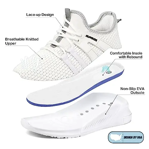 RUNSIDE Boys Girls Tennis Shoes Kids Lightweight Breathable Sneakers Lace-up Running Athletic Shoes for Toddler/Little Kid/Big Kid - 4