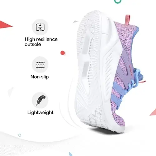 RUNSIDE Boys Girls Tennis Shoes Kids Lightweight Breathable Sneakers Lace-up Running Athletic Shoes for Toddler/Little Kid/Big Kid - 3