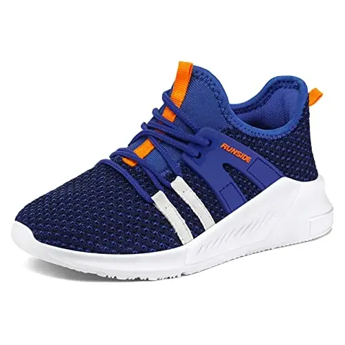 RUNSIDE Boys Girls Tennis Shoes Kids Lightweight Breathable Sneakers Lace-up Running Athletic Shoes for Toddler/Little Kid/Big Kid 