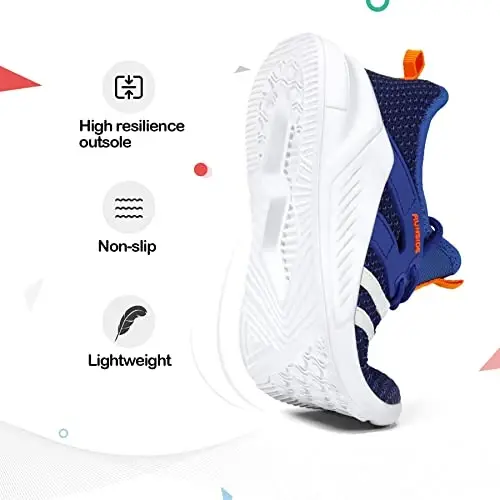 RUNSIDE Boys Girls Tennis Shoes Kids Lightweight Breathable Sneakers Lace-up Running Athletic Shoes for Toddler/Little Kid/Big Kid - 3