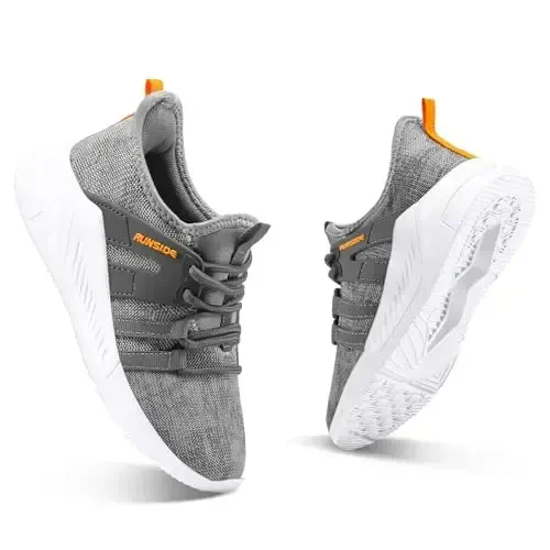 RUNSIDE Boys Girls Tennis Shoes Kids Lightweight Breathable Sneakers Lace-up Running Athletic Shoes for Toddler/Little Kid/Big Kid - 2