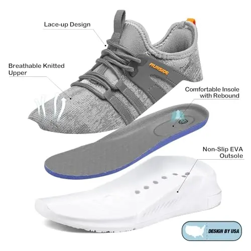 RUNSIDE Boys Girls Tennis Shoes Kids Lightweight Breathable Sneakers Lace-up Running Athletic Shoes for Toddler/Little Kid/Big Kid - 4