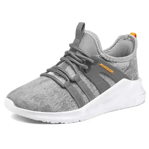 RUNSIDE Boys Girls Tennis Shoes Kids Lightweight Breathable Sneakers Lace-up Running Athletic Shoes for Toddler/Little Kid/Big Kid 