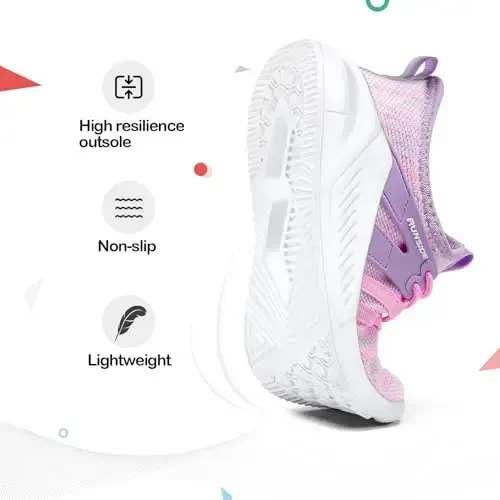 RUNSIDE Boys Girls Tennis Shoes Kids Lightweight Breathable Sneakers Lace-up Running Athletic Shoes for Toddler/Little Kid/Big Kid - 3