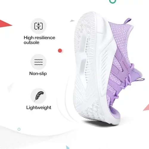 RUNSIDE Boys Girls Tennis Shoes Kids Lightweight Breathable Sneakers Lace-up Running Athletic Shoes for Toddler/Little Kid/Big Kid - 3