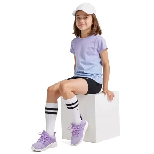 RUNSIDE Boys Girls Tennis Shoes Kids Lightweight Breathable Sneakers Lace-up Running Athletic Shoes for Toddler/Little Kid/Big Kid - 6