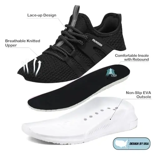 RUNSIDE Boys Girls Tennis Shoes Kids Lightweight Breathable Sneakers Lace-up Running Athletic Shoes for Toddler/Little Kid/Big Kid - 4