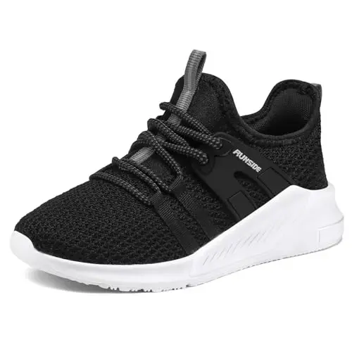 RUNSIDE Boys Girls Tennis Shoes Kids Lightweight Breathable Sneakers Lace-up Running Athletic Shoes for Toddler/Little Kid/Big Kid 