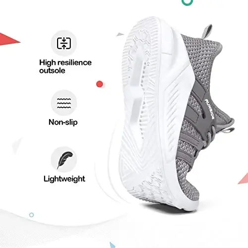 RUNSIDE Boys Girls Tennis Shoes Kids Lightweight Breathable Sneakers Lace-up Running Athletic Shoes for Toddler/Little Kid/Big Kid - 3