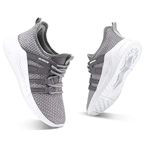 RUNSIDE Boys Girls Tennis Shoes Kids Lightweight Breathable Sneakers Lace-up Running Athletic Shoes for Toddler/Little Kid/Big Kid - 2