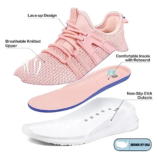 RUNSIDE Girls Tennis Shoes Lace-up Running Sneaker for Kids | Lightweight Breathable Running Athletic Toddler/Little Kid/Big Kid - 5