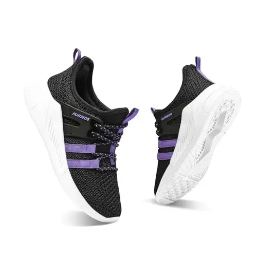 RUNSIDE Girls Tennis Shoes Lace-up Running Sneaker for Kids | Lightweight Breathable Running Athletic Toddler/Little Kid/Big Kid - RUNSIDE (1)