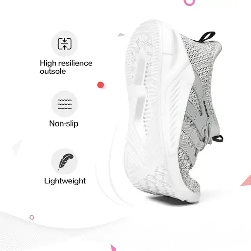 RUNSIDE Girls Tennis Shoes Lace-up Running Sneaker for Kids | Lightweight Breathable Running Athletic Toddler/Little Kid/Big Kid - 4