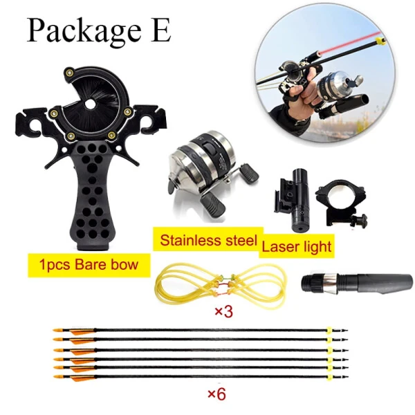 Runzkzy Fish Shooting Slingshot Outdoor Fishing with Laser Arrow Feather Hunting Catapult Suit-PACKAGEE - 2